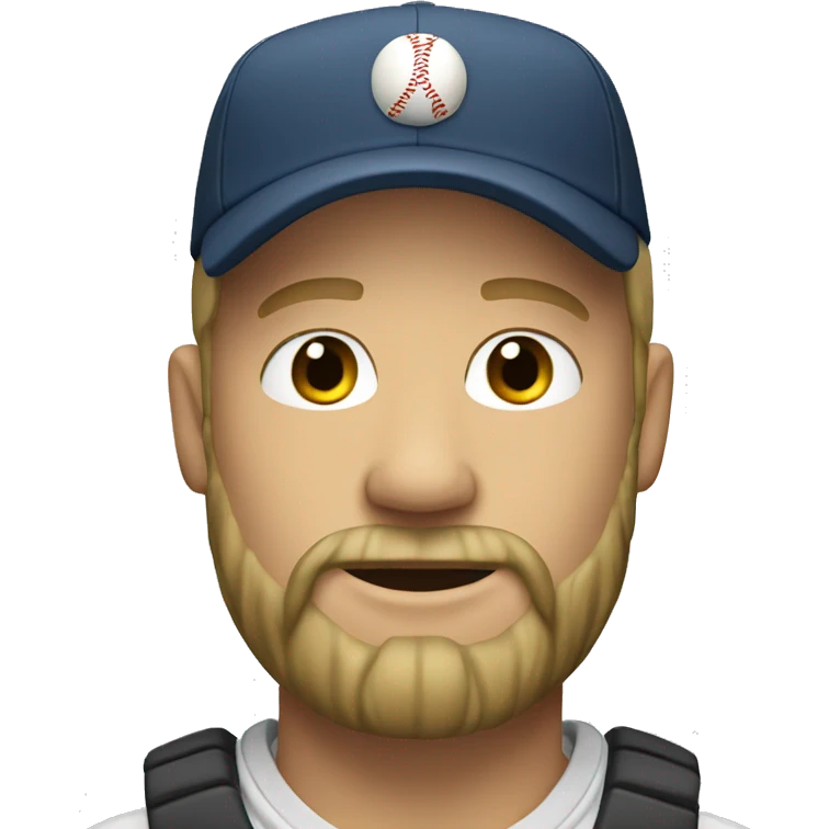 blonde man with beard + baseball cap  emoji