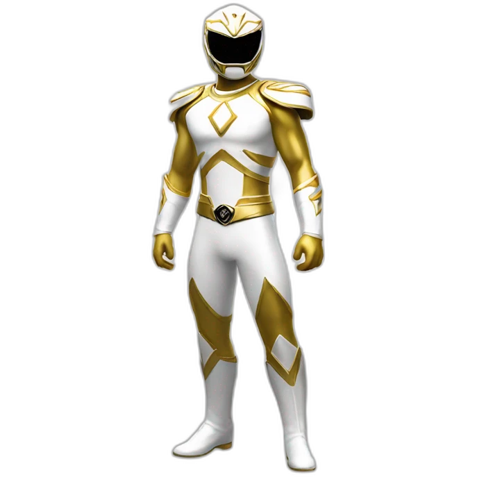 white gold power ranger full body emoji
