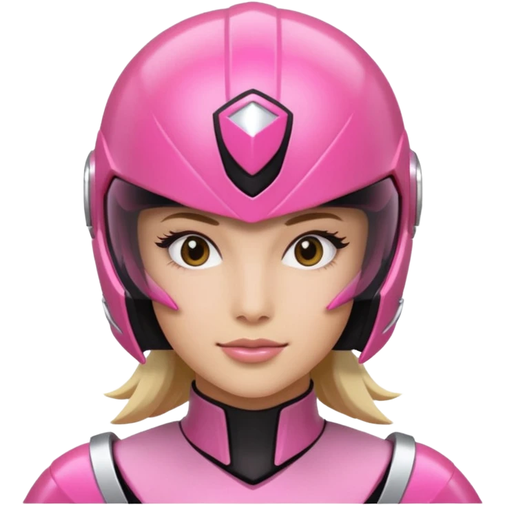 pink power ranger, woman emoji, only head, pink power ranger helmet on emoji