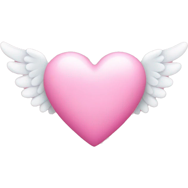 a pink heart with small angel wings  emoji