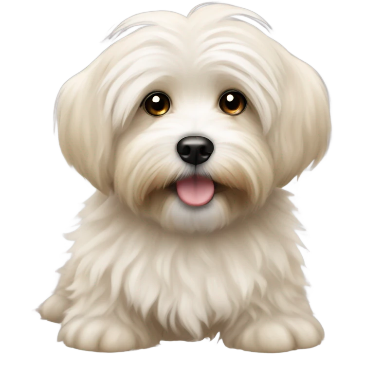 Black and blonde Havanese puppy ￼ emoji