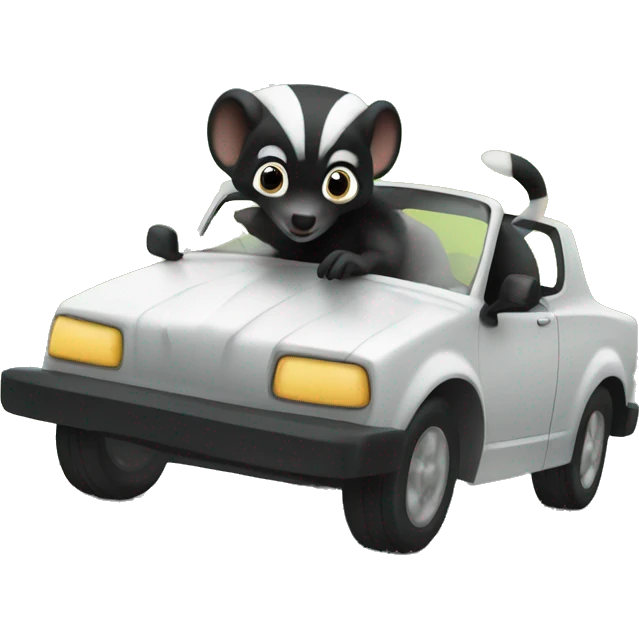Skunks driving a car emoji