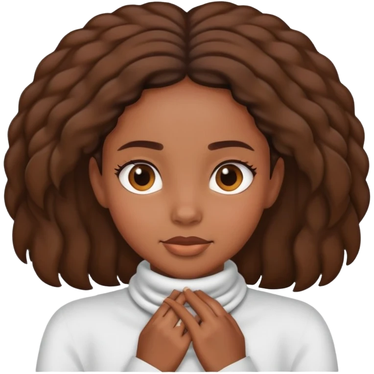 black girl  with her hands around her neck emoji