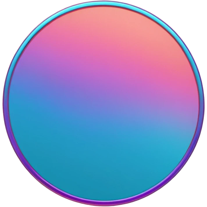 
coin color in in gradient of turquoise, blue, pink, purple, and coral metal texture
Rotate coin 90 degree  3d effect emoji