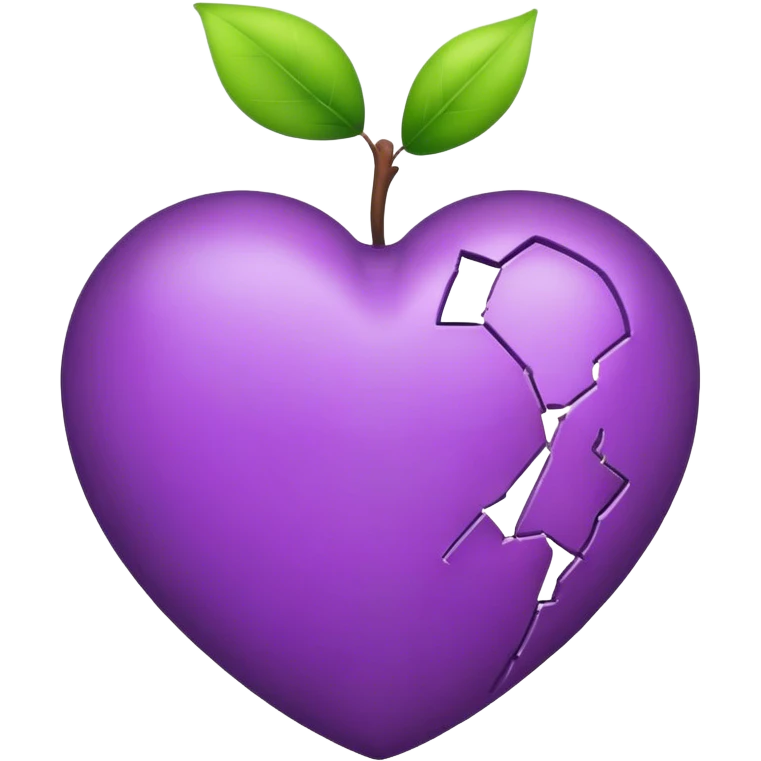 apple purple heart emoji style but broken emoji