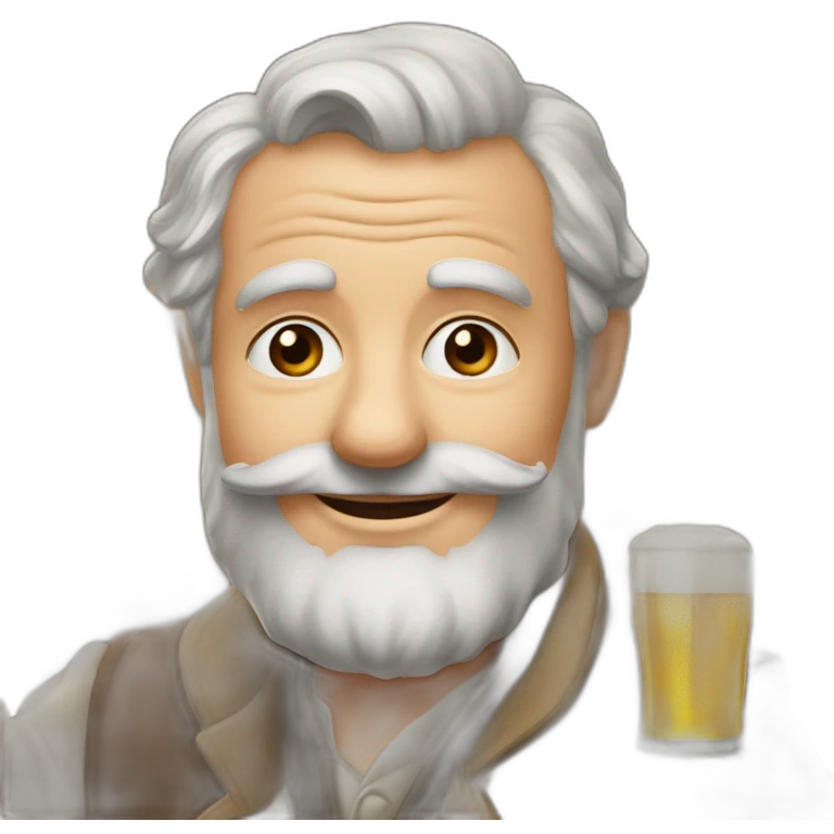 Albert eishtine buvant une bière emoji