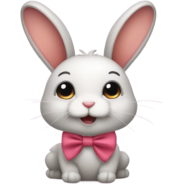 Cute Rabbit with bow emoji