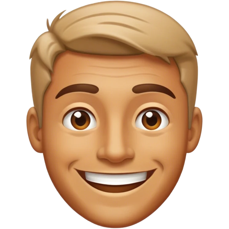 man smile , view from angle 30 degree emoji