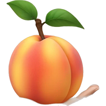 Hand holding peach emoji