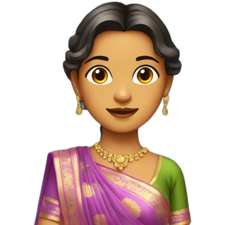 Girl in transparent saree emoji