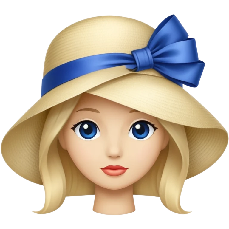 fancy hat with a blue ribbon emoji