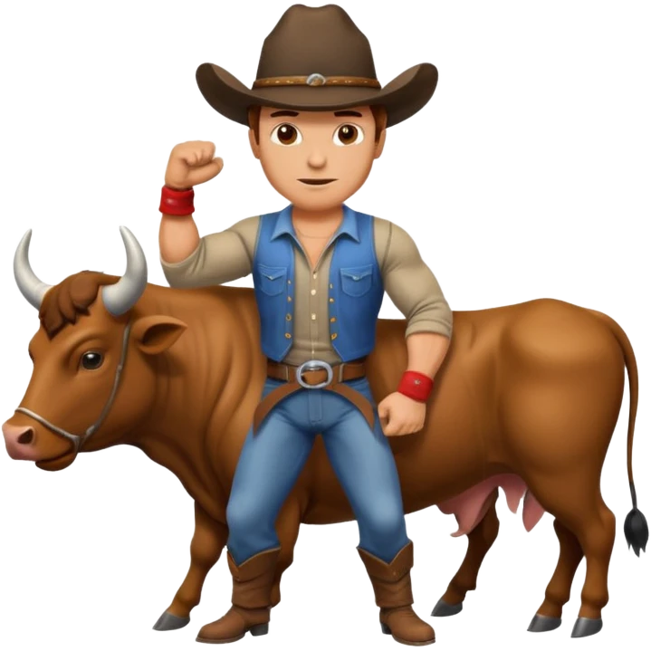 Vaqueiro derrubado o boi emoji