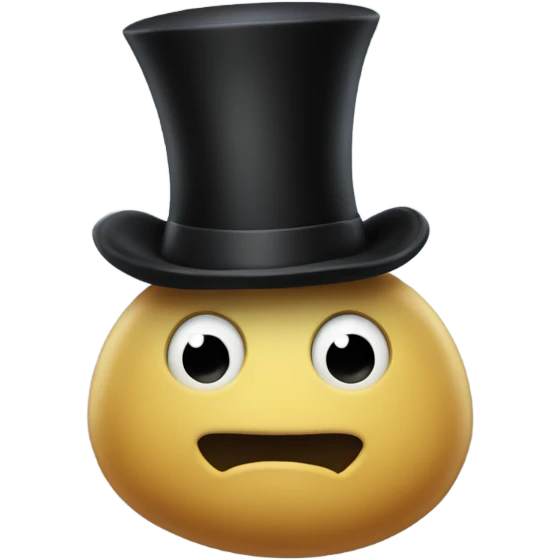 Blob with a top hat emoji