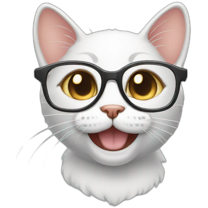 Happy cat with glasses emoji