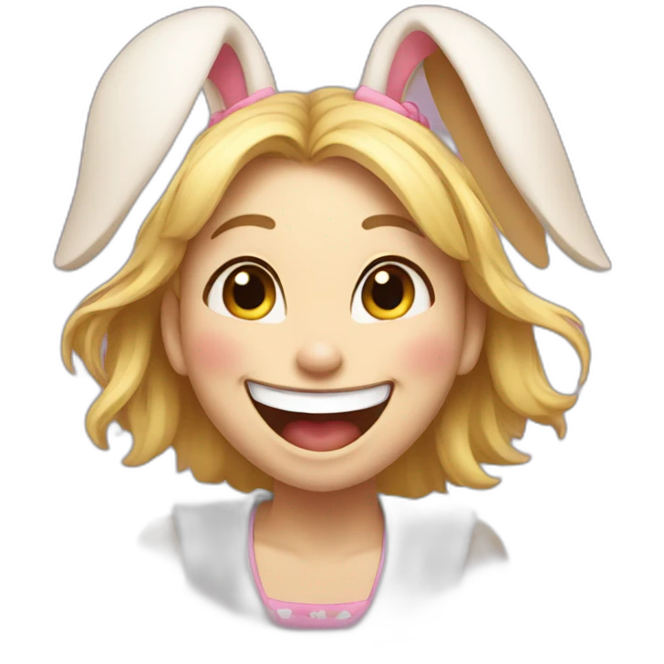 laughing bunny girl emoji