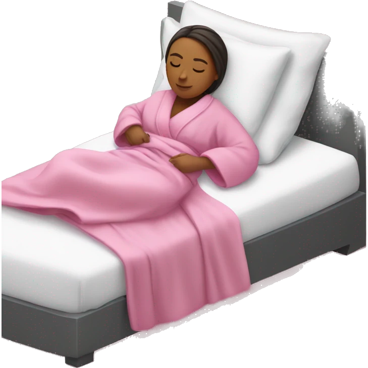 Girl with pink robe sleeping on a spa bed emoji
