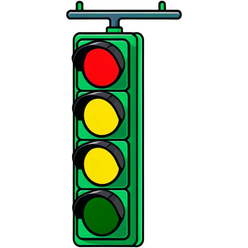 green traffic light stoplight with glowing green signal emoji