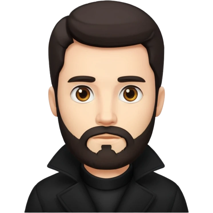 bearded man in black in black coat  emoji