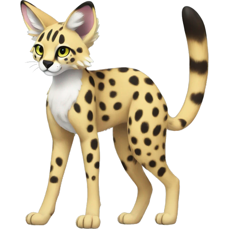 Anthro Epic Edgy Colorful Serval-Vernid-Trico full body emoji