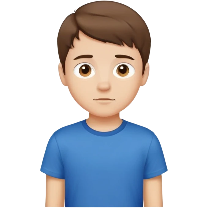 simple boy avatar with short brown hair and blue t-shirt emoji