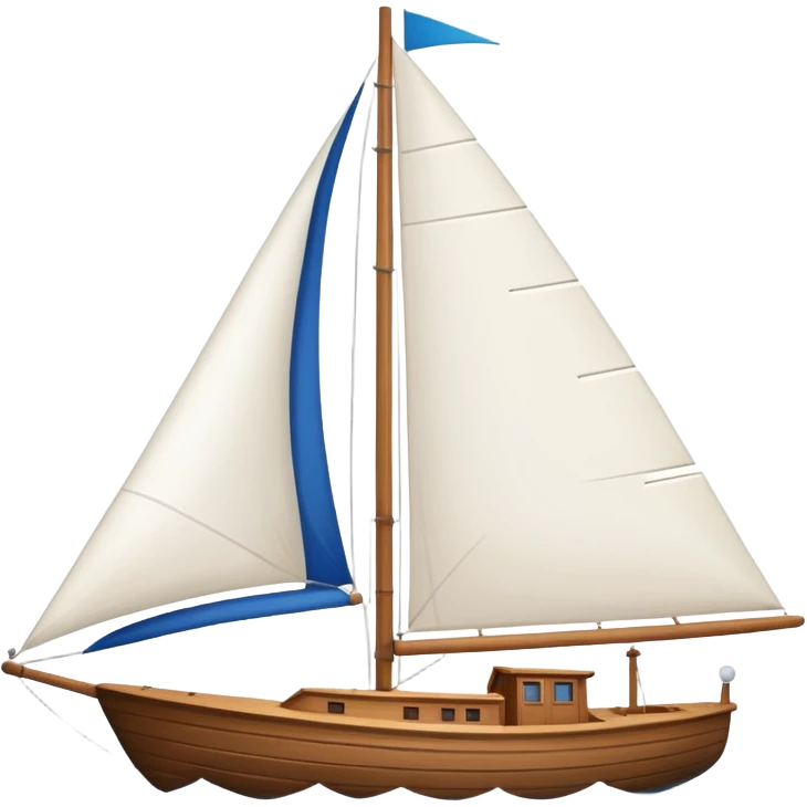 Sailboat – White sail on wooden hull emoji