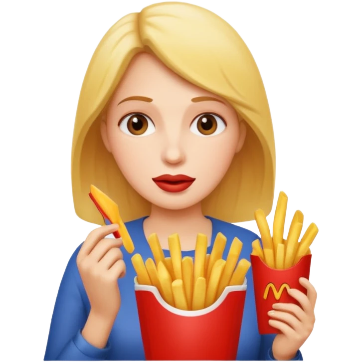 mother eating french fries emoji