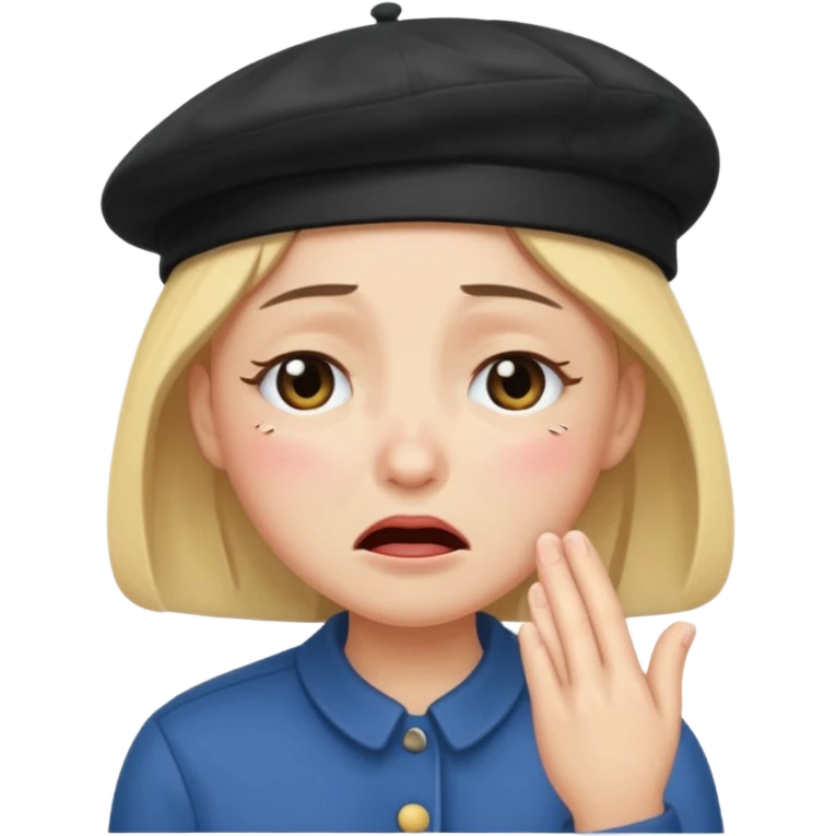 this exact face 😭 with a beret emoji