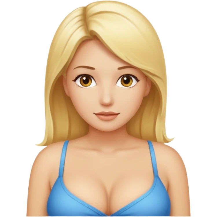 Blonde woman. Big boobs massage oil emoji