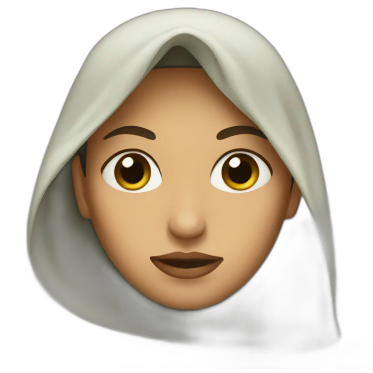 veiled woman who hesitates emoji
