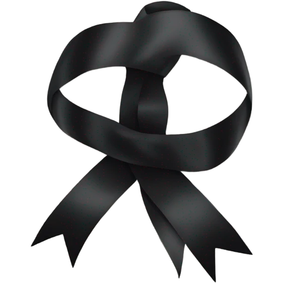 black ribbon bow emoji