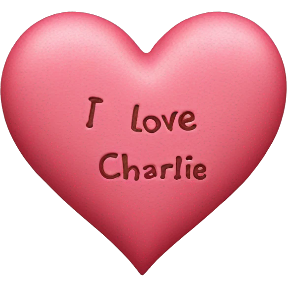 love heart with ‘i love charlie’ written in the middle of it  emoji