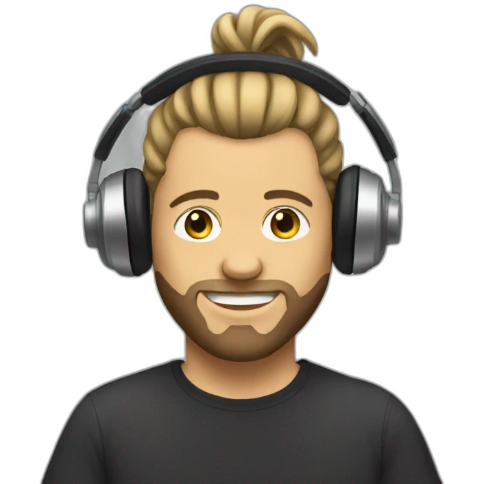 DJ with manbun emoji