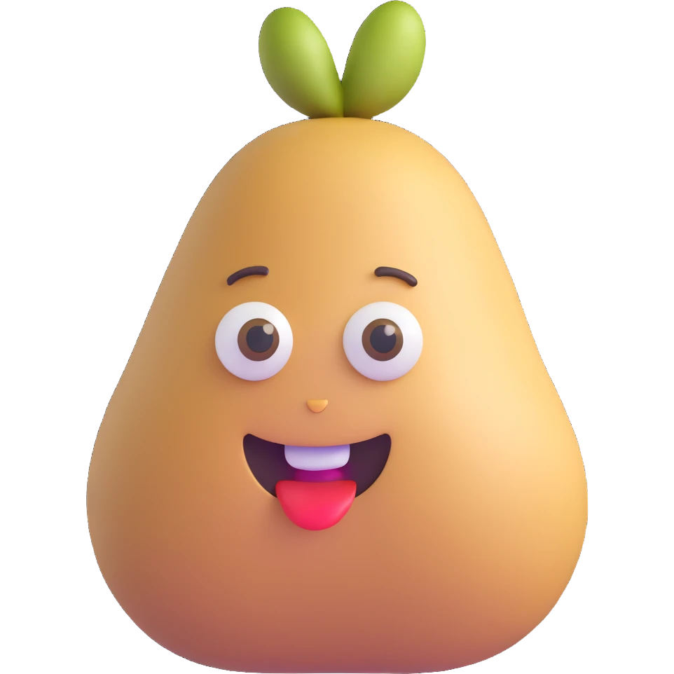 smiling potato tuber with mouth and eyes emoji
