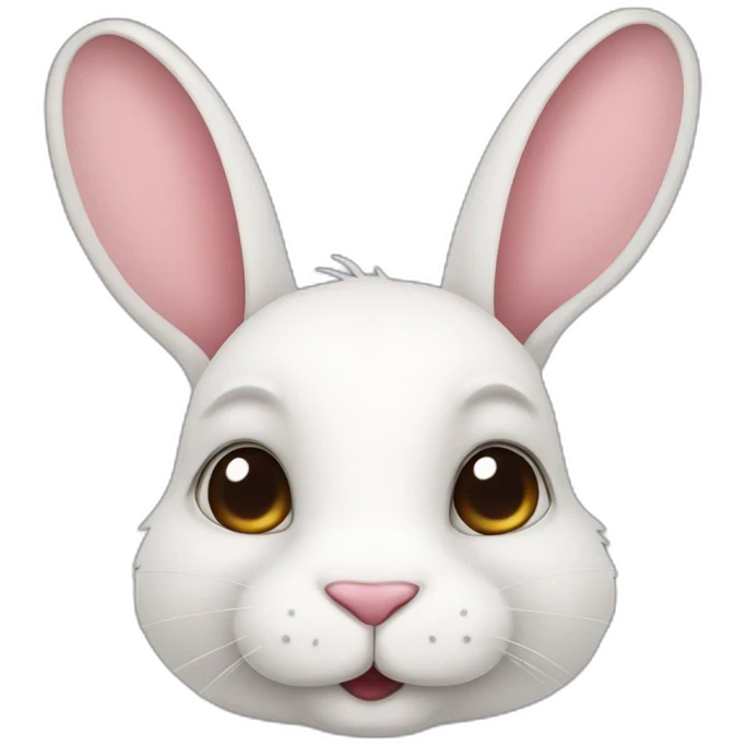 Rabbit portrait with heart shaped eyes emoji