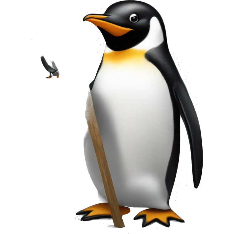 Penguin painting on a canvas emoji