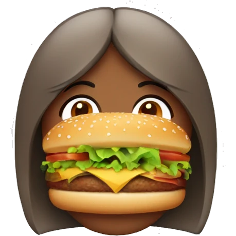 a girl wearing a hamburger emoji