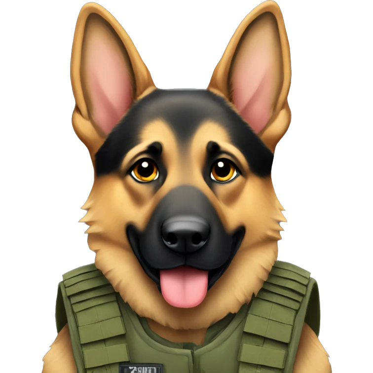 German Shepard military vest emoji