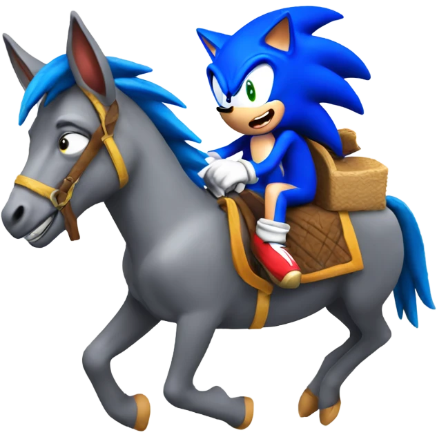 Sonic riding a donkey emoji