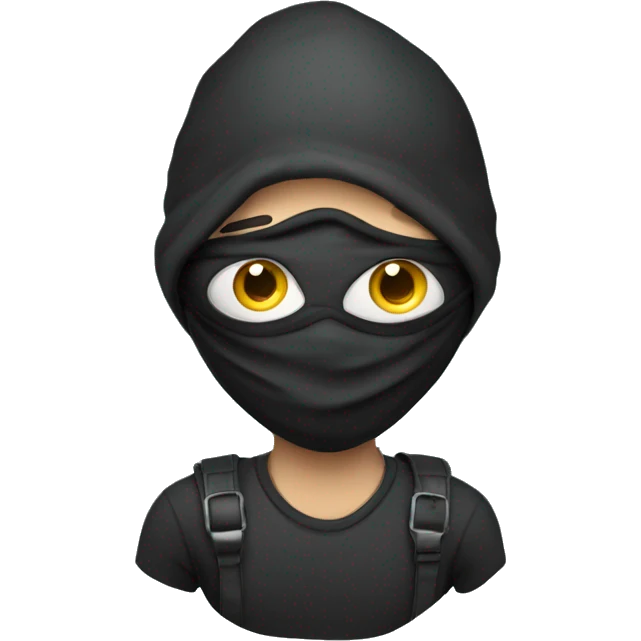 A thief wearing eye masks and holding bag at his back emoji