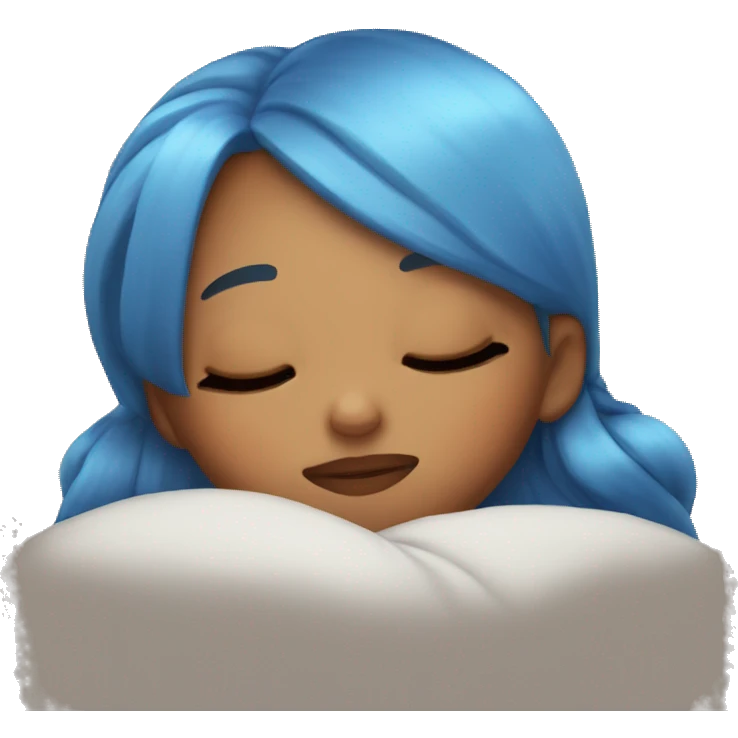 Ariana sleeping with blue hair emoji