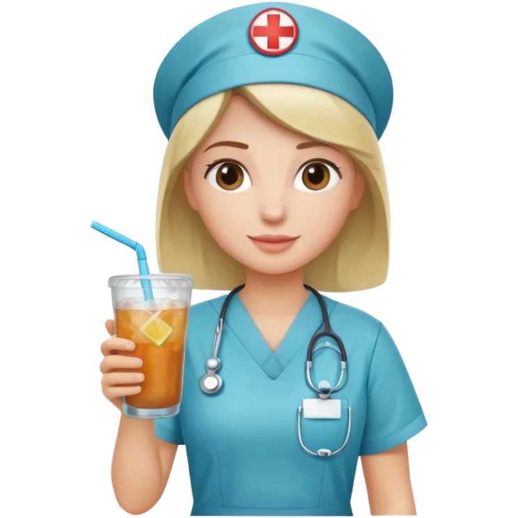 nurse holding icey drink emoji