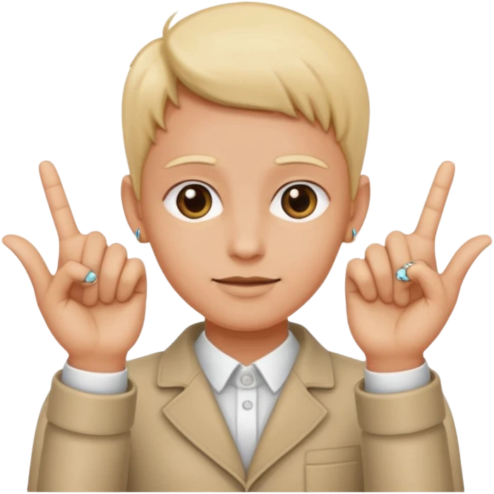 The index fingers of both the hands should be upward emoji