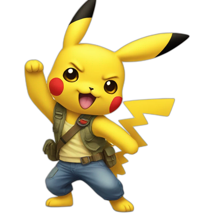 pikachu combat un chat emoji