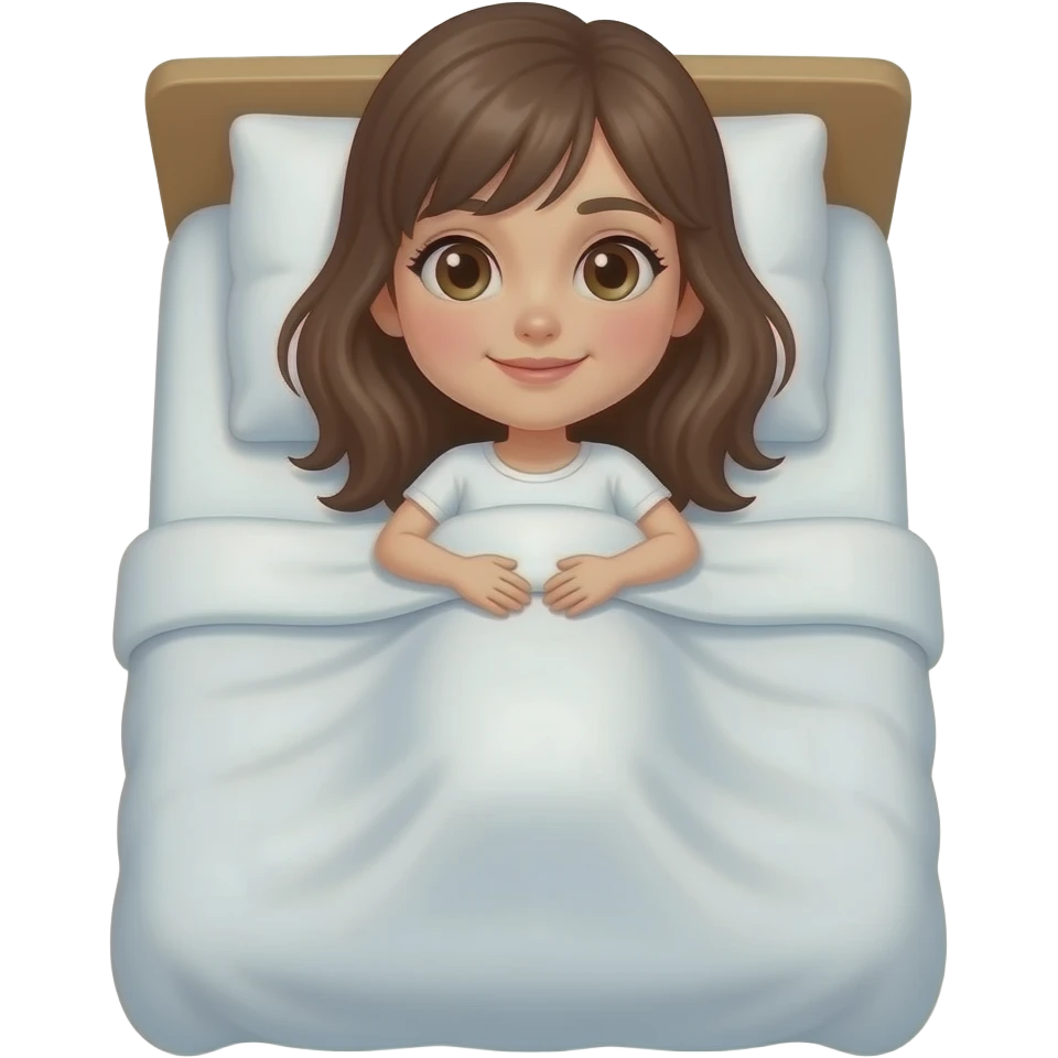 lit complet avec fille couchée dedans emoji