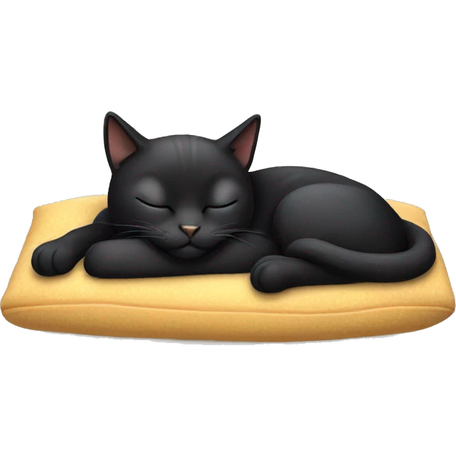 Black cat sleeping emoji