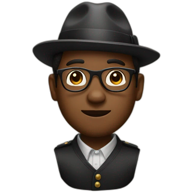 black man with glasses and a porkpie hat  emoji