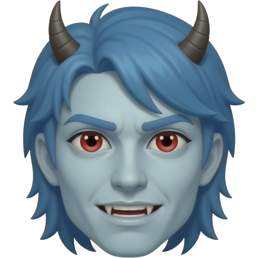 devil with blue hairs emoji