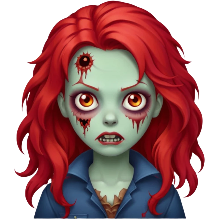 zombie girl whit big red hair emoji