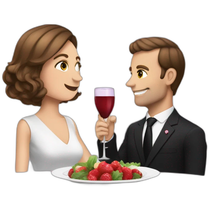 Macron dine avec sa femme emoji