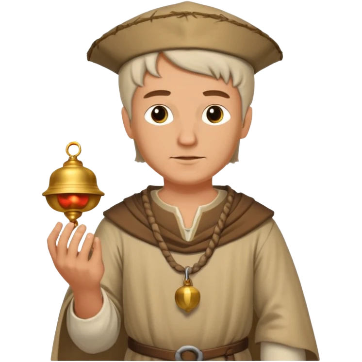 a white merchant in medieval time with a bell in his hand emoji